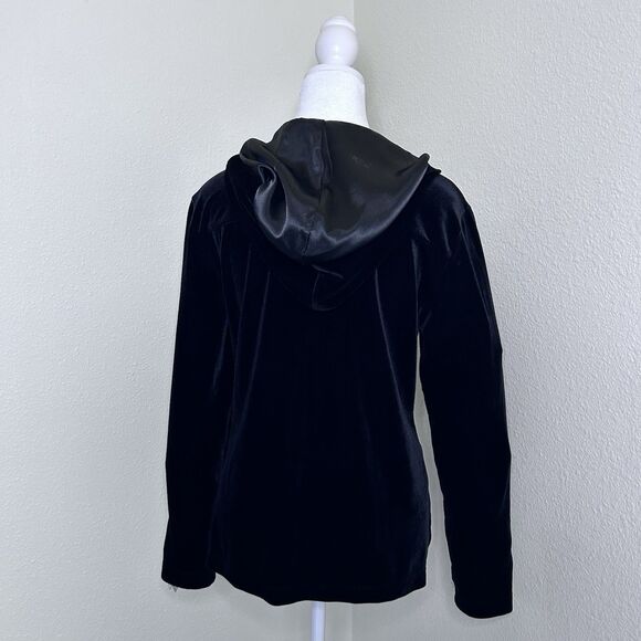 Petite Sophisticate Women's Size P Black Zip Velour Hoodie Jacket - Picture 8 of 8